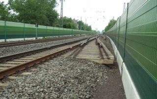 ausgebaute Weiche in Engers an Lärmschutzwand